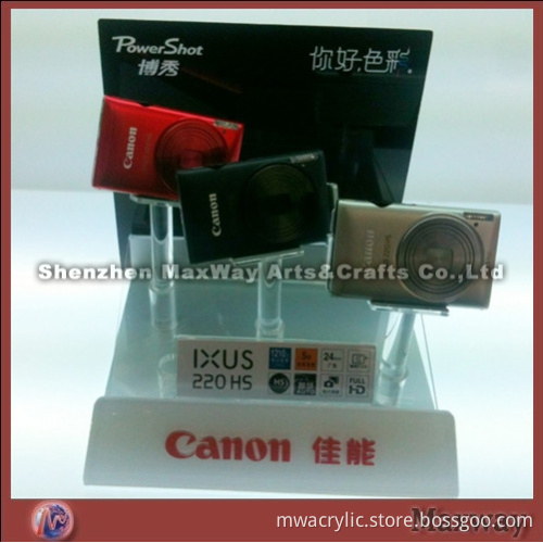 Fashionable white Acrylic Mobile phone/camera sets display holder/stand